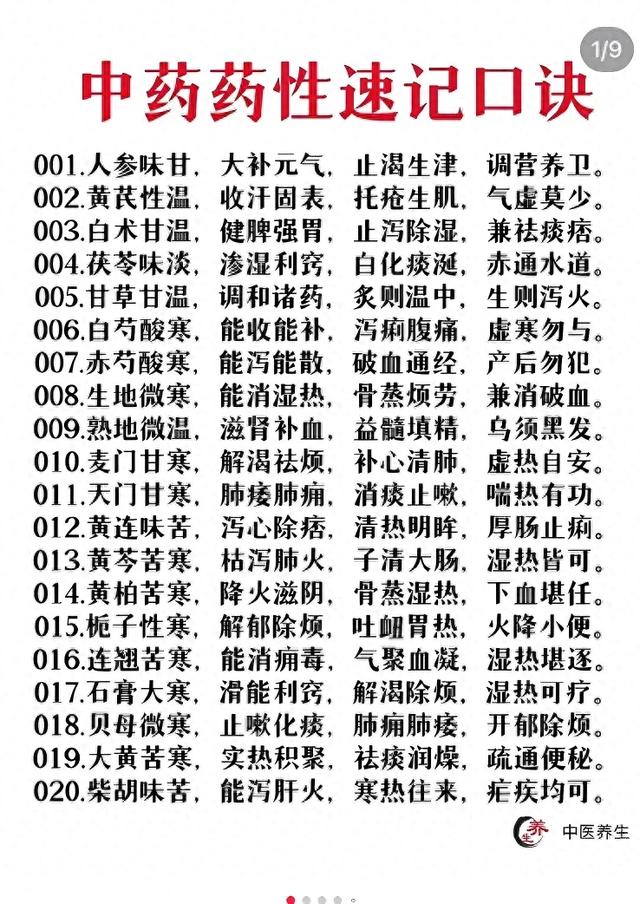 不懂药性不会用药，看看这个中药药性速记口诀！