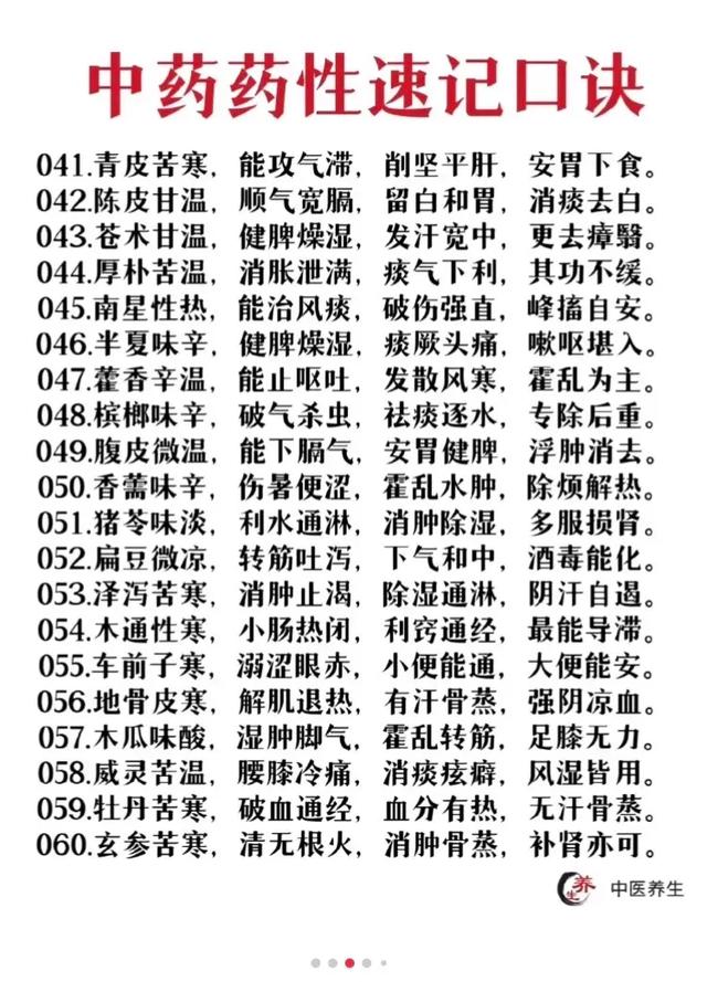 不懂药性不会用药，看看这个中药药性速记口诀！