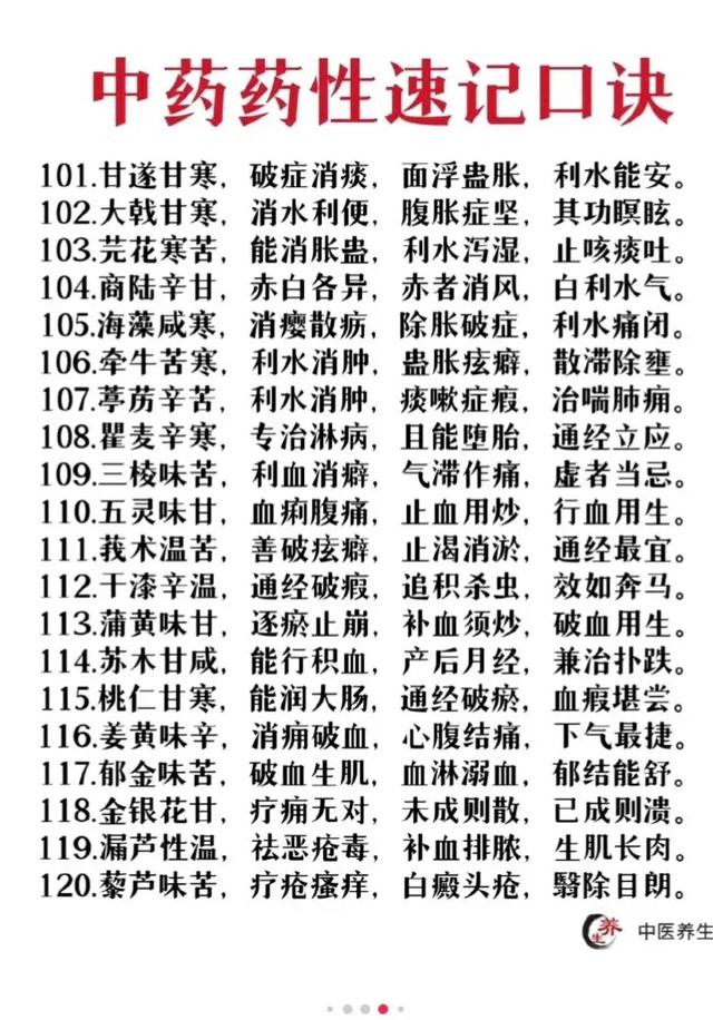 不懂药性不会用药，看看这个中药药性速记口诀！